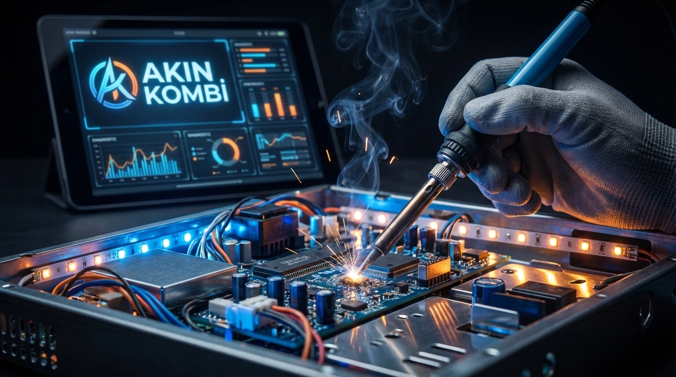 Elektronik kart tamiri yapan teknisyen