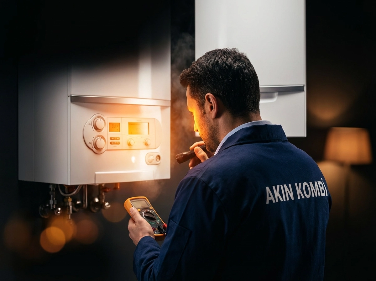 Kombi tamiri yapan teknisyen